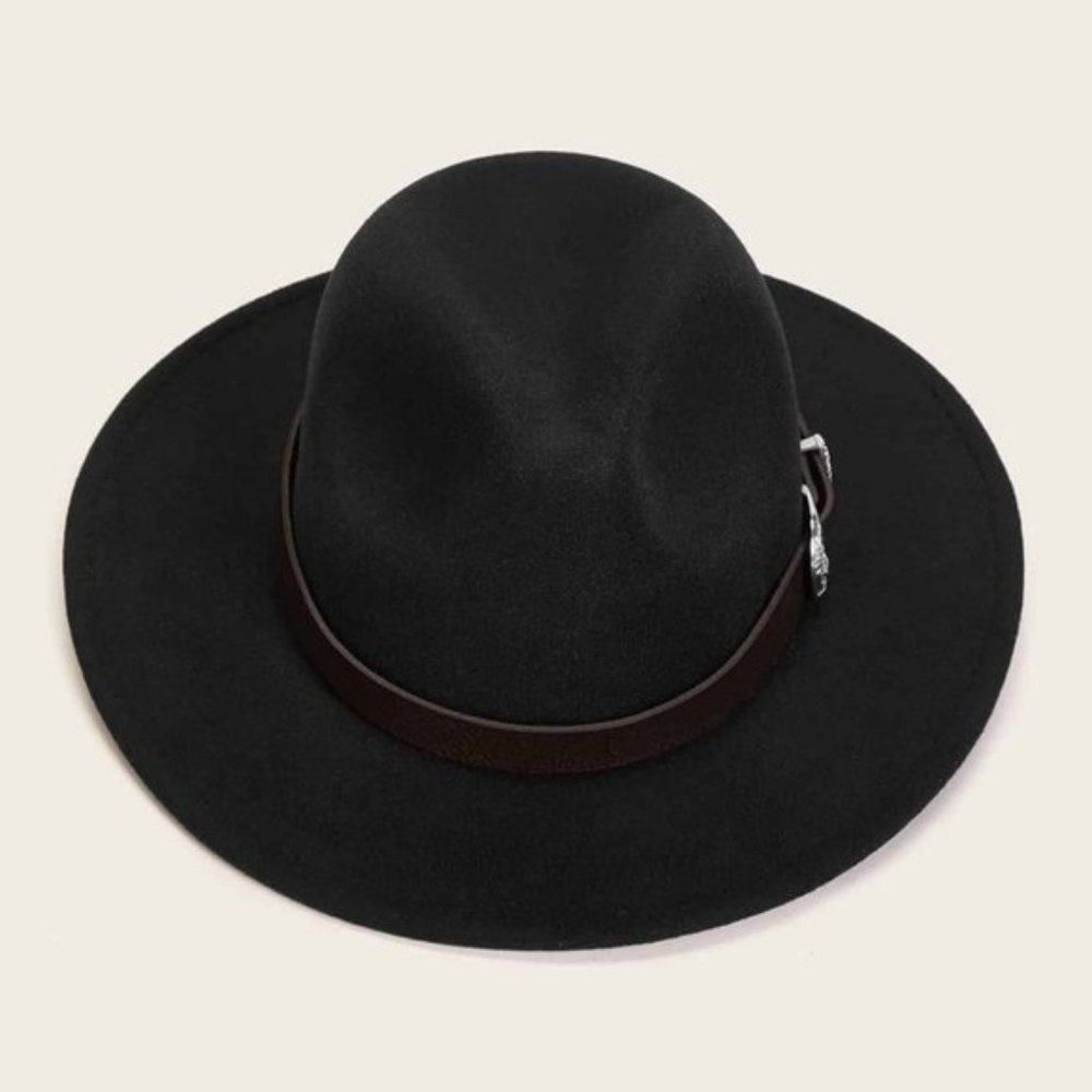 buckle black fedora hat - Picture 3 of 5